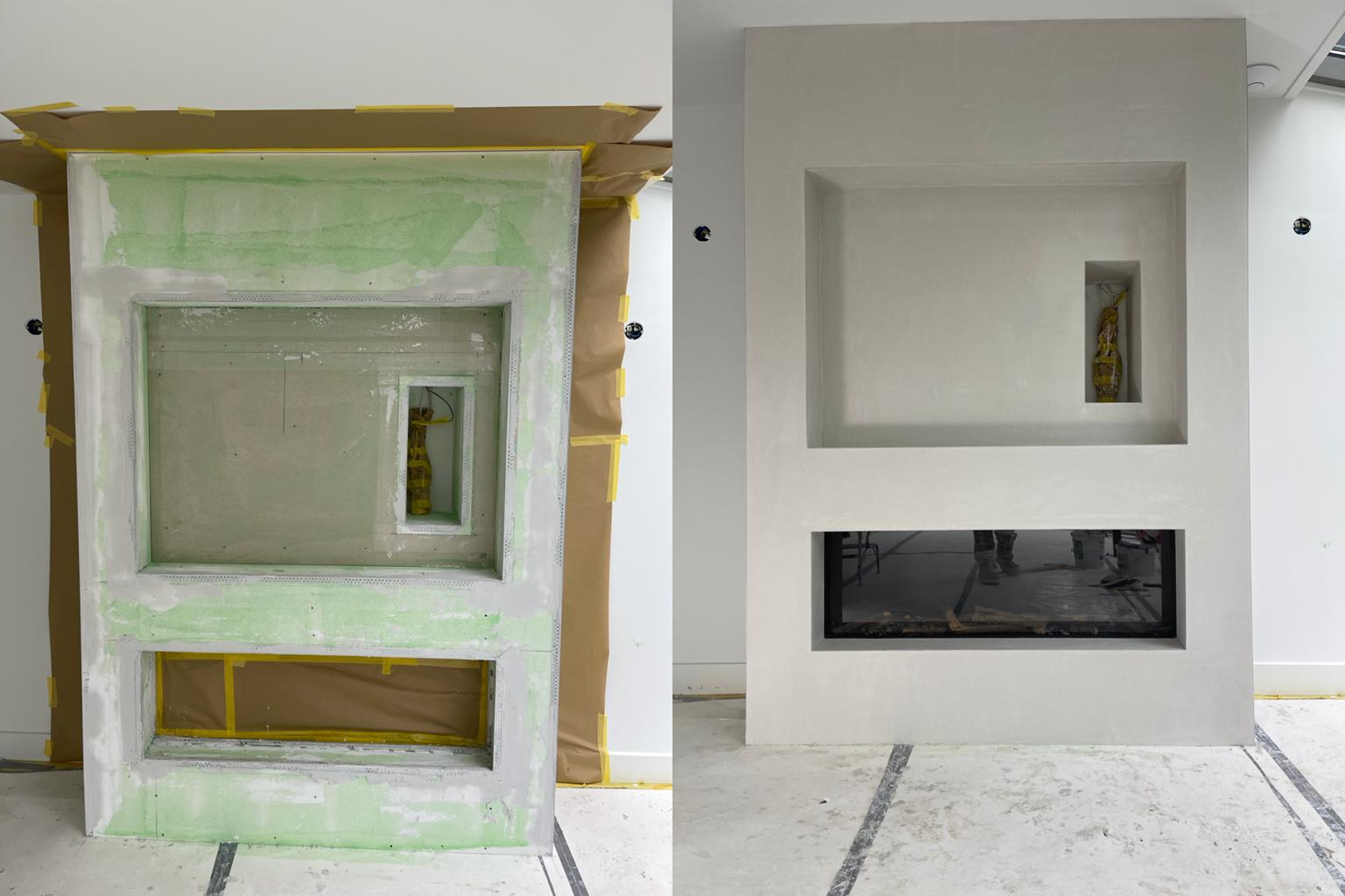 Plafond met sierlijsten en strak stucwerk